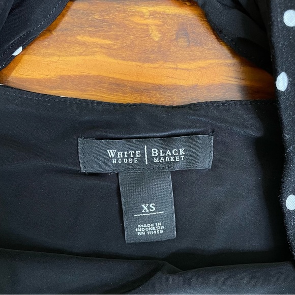 White House Black Market Polka Dot Belted Top - Picture 3 of 9